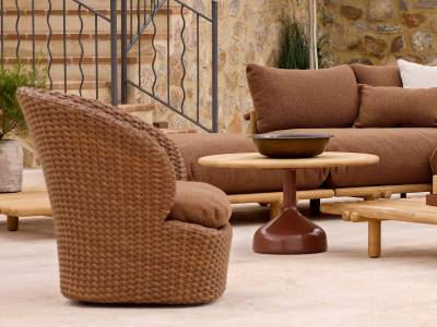 Cane-line Coast Loungesessel mit Drehfunktion, Umber Brown