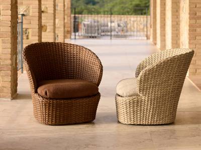 Cane-line Coast Loungesessel mit Drehfunktion, Umber Brown