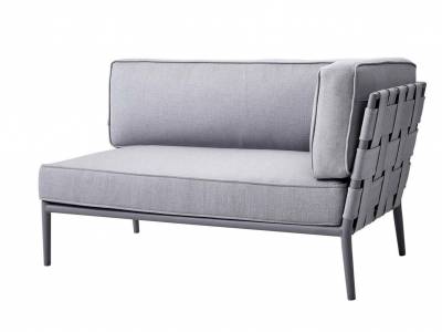 Cane-line Conic 2-Sitzer Sofa-Modul, links, Cane-line AirTouch light grey