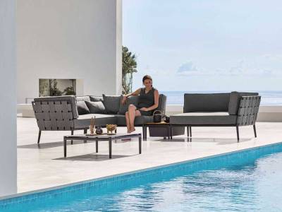 Cane-line Conic 2-Sitzer Sofa-Modul, rechts, Cane-line AirTouch grey