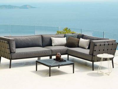 Cane-line Conic 2-Sitzer Sofa-Modul, rechts, Cane-line AirTouch grey