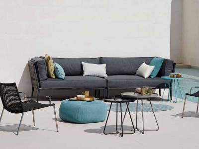 Cane-line Conic 2-Sitzer Sofa-Modul, rechts, Cane-line AirTouch grey