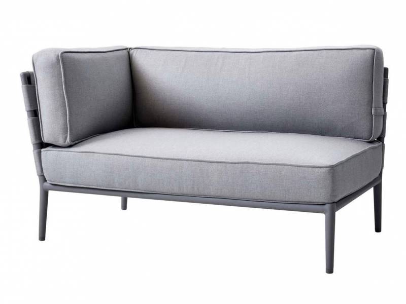 Cane-line Conic 2-Sitzer Sofa-Modul, rechts, Cane-line AirTouch light grey