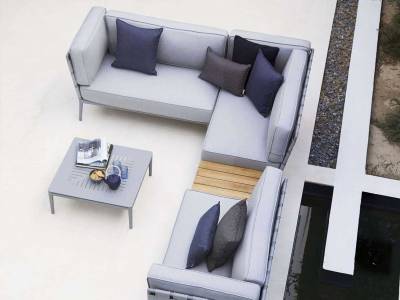 Cane-line Conic 2-Sitzer Sofa-Modul, rechts, Cane-line AirTouch light grey