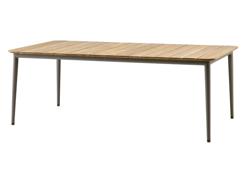 Cane-line Core Tisch 210x90 cm, taupe, Tischplatte Teakholz