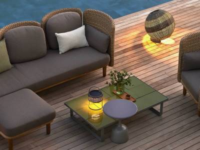 Cane-line Illusion Lampe, Sand inkl. Solar LED Lampe