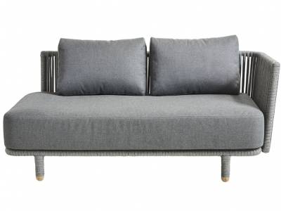 Cane-line Moments Lounge 2-Sitzer Modulsofa, links, inkl. Grey Kissensatz, Cane-line Air Touch