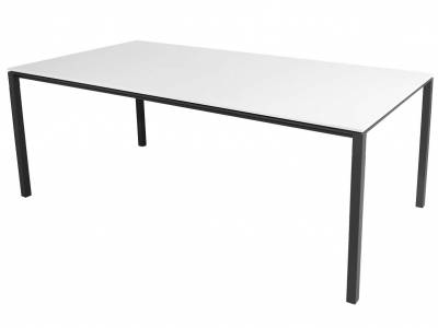 Cane-line Pure Tisch, 200 x 100 cm, Aluminium, Lava Grey inklusive Keramik Tischplatte