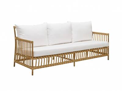 Sika Design EXTERIOR Caroline 3-Sitzer Sofa, Antique, inkl. Sitz und Rückenkissen, Alurattan