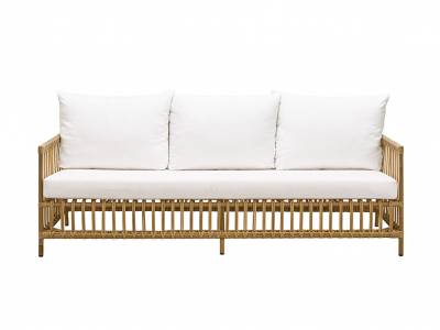 Sika Design EXTERIOR Caroline 3-Sitzer Sofa, Antique, inkl. Sitz und Rückenkissen, Alurattan