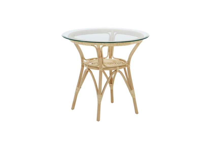 Sika Design ORIGINALS Kaffeetisch Tony Natural, Glasplatte Ø 80 cm