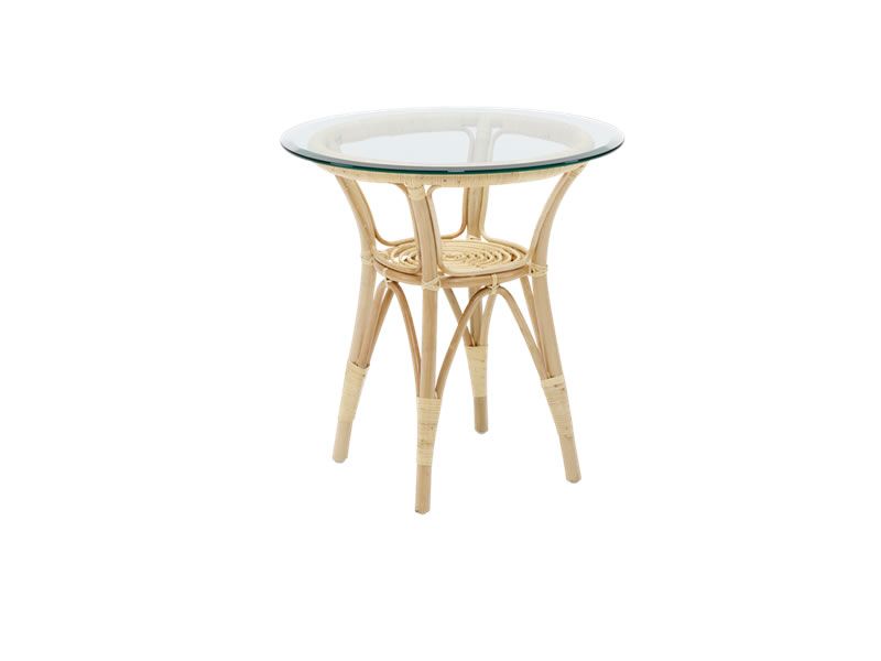 Sika Design ORIGINALS Tony Beistelltisch Natural, Glasplatte  Ø 60 cm