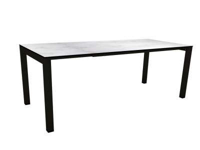 Stern Ausziehtisch-System 160 (210) x 90 cm Aluminium schwarz matt mit Tischplatte Silverstar