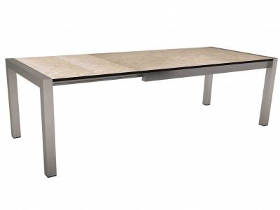 Stern Ausziehtisch-System 174 (214/254) x 90 x 75 cm Edelstahl mit Tischplatte Silverstar