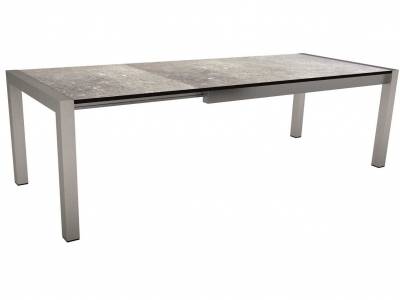 Stern Ausziehtisch-System 174 (214/254) x 90 x 75 cm Edelstahl mit Tischplatte Silverstar