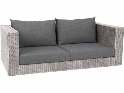 Stern Fontana Dining 2-Sitzer Sofa, Vintage weiß inkl. Untergestell in Aluminium Anthrazit